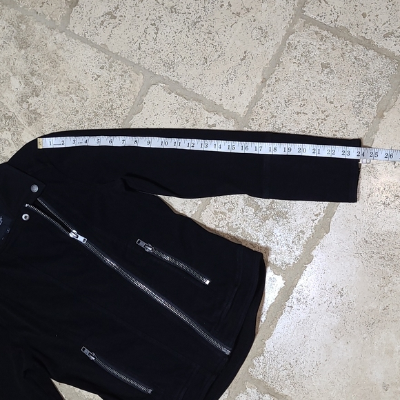Liverpool Jeans Moto Asymmetric Zip Black Jacket Size Small - Picture 5 of 14